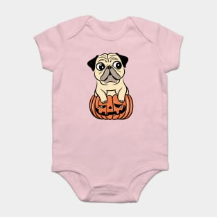 Pumpkin Pug Baby Bodysuit